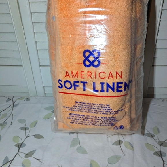 American Soft Linen 6 Piece Towel Set in Malibu Peach - Picture 8 of 10